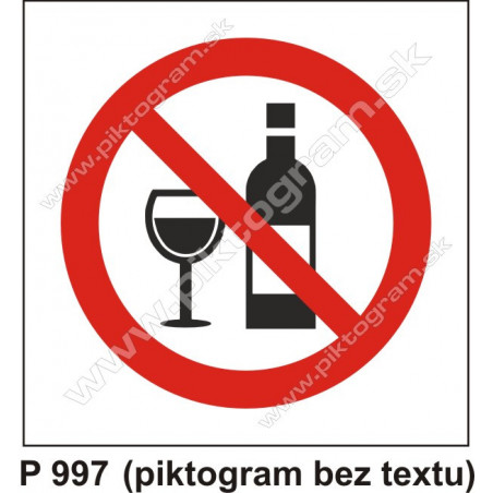 Zákaz požívania alkoholu (piktogram bez textu)