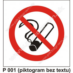 P 001 Zákaz fajčenia (piktogram bez textu)