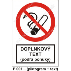 Zákaz fajčenia  (piktogram + text)