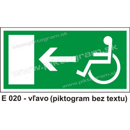 Úniková cesta - únikový východ pre zdravotne postihnutých vľavo