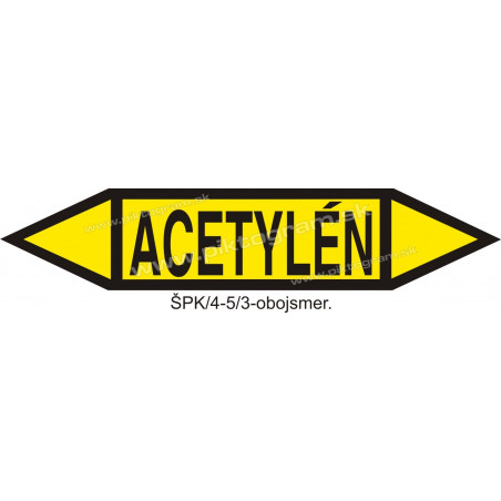 Acetylén - označenie potrubia