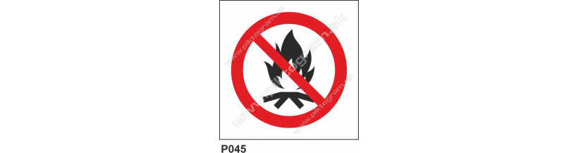 Zákaz kladenia ohňa, piktogram označenie